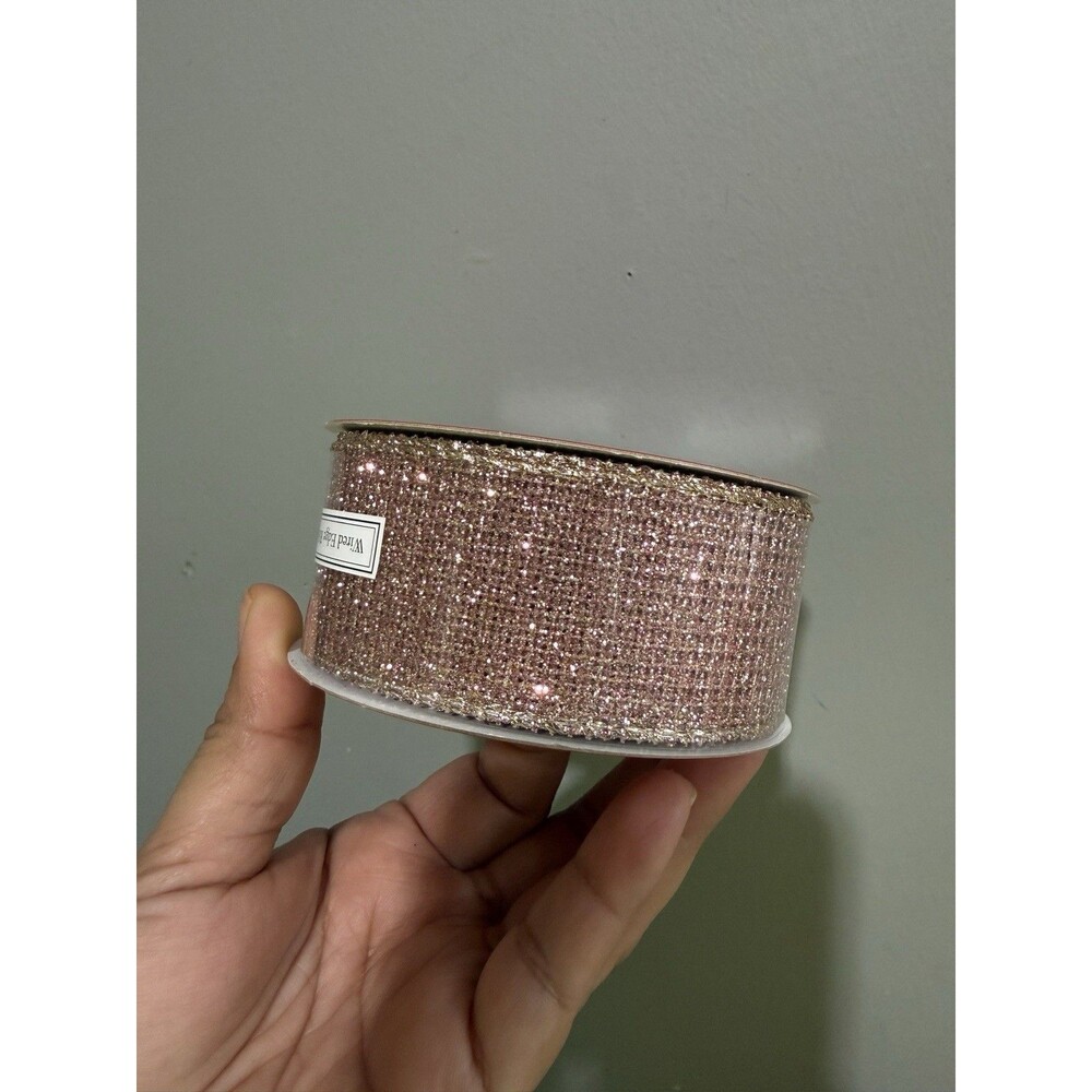 Jumbo  Of 3 Eleganza ROSE GOLD DECO MESH metallic Ribbon 90 Feets X 1.5 in - Picture 6 of 7